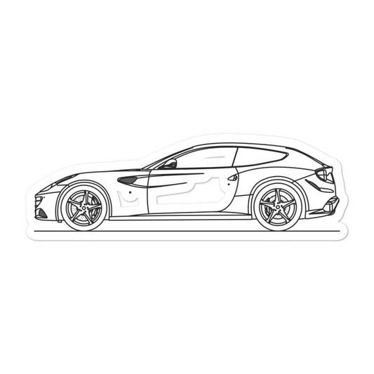 Ferrari FF Silhouette sticker on a laptop