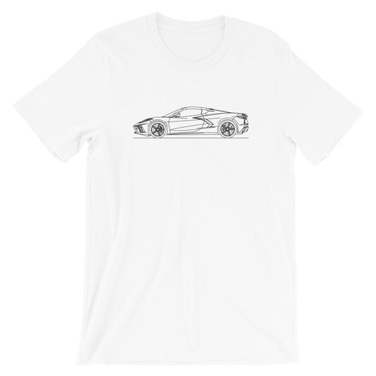 Chevrolet Corvette C8 t-shirt on display