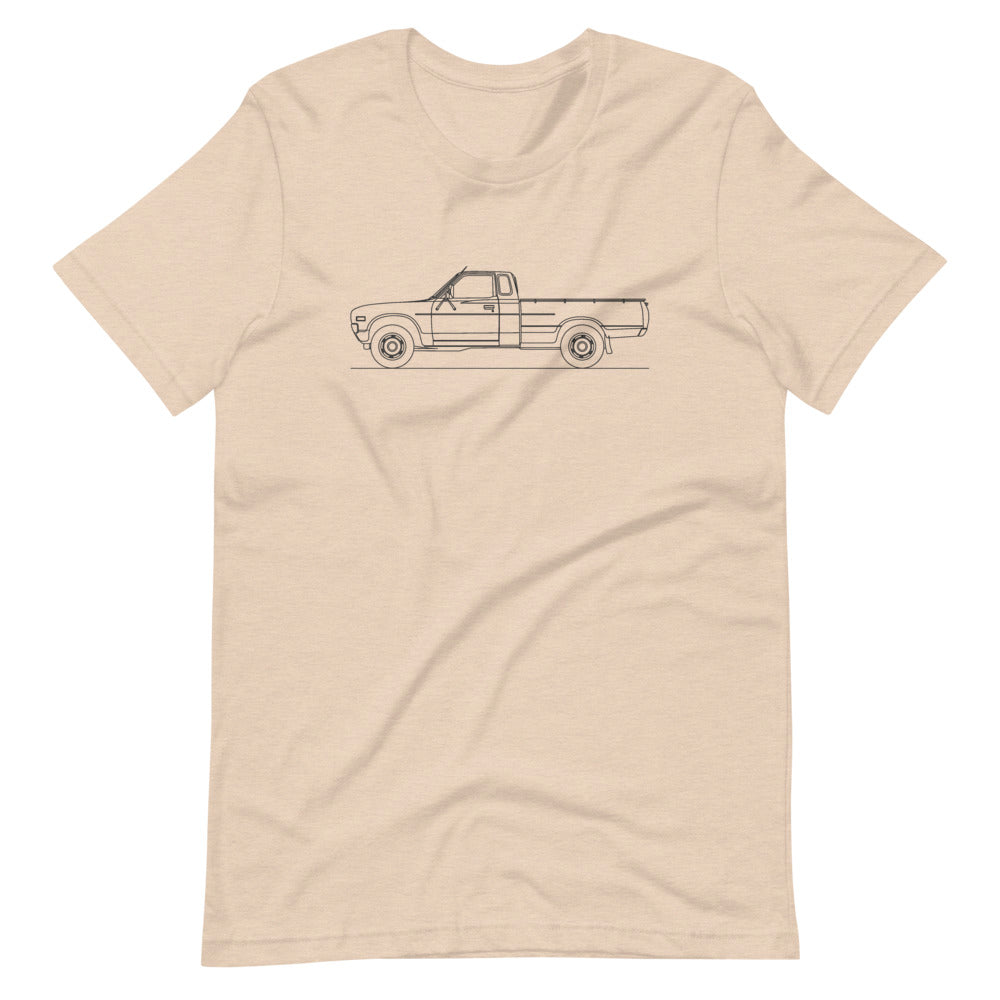 Datsun 620 King Cab t-shirt on display