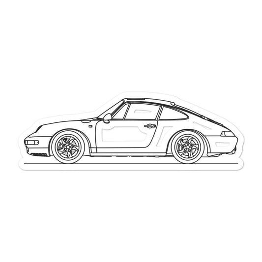 Porsche 911 993 Outline sticker on display