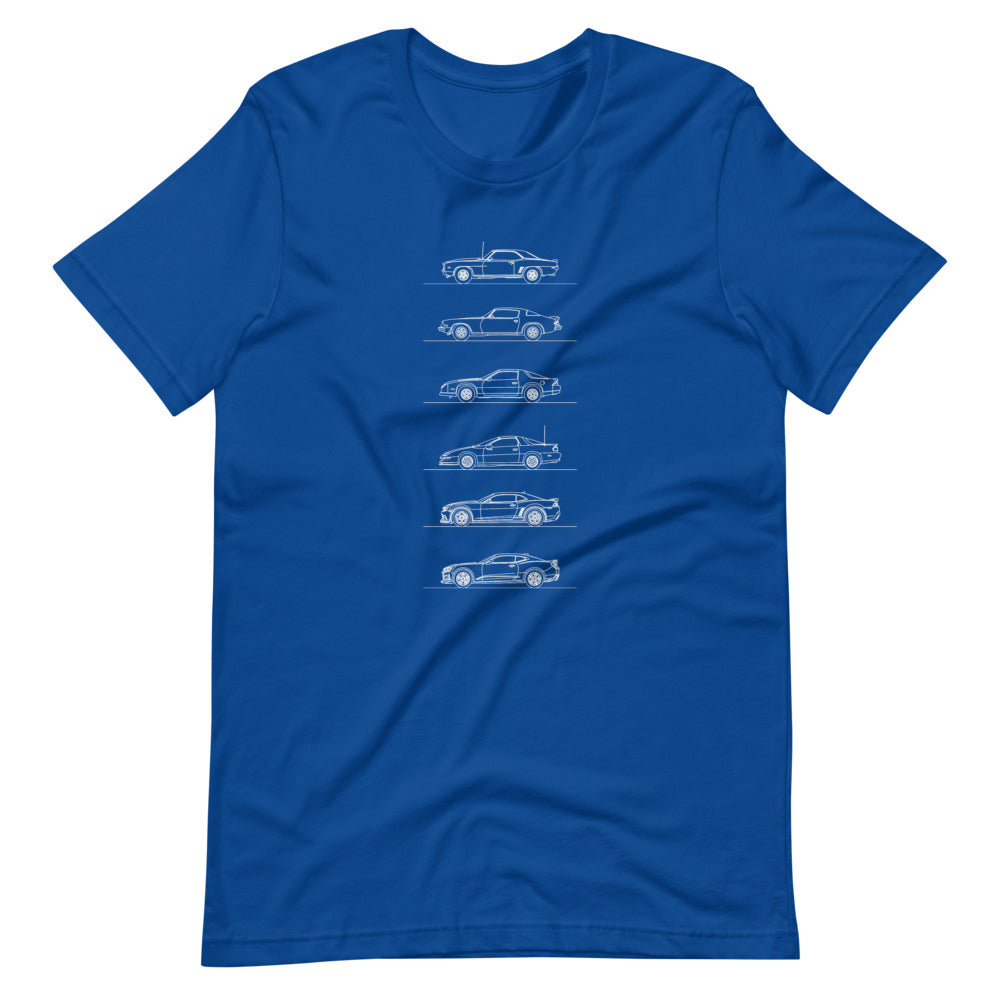 Chevrolet Camaro Evolution T-shirt True Royal - Artlines Design