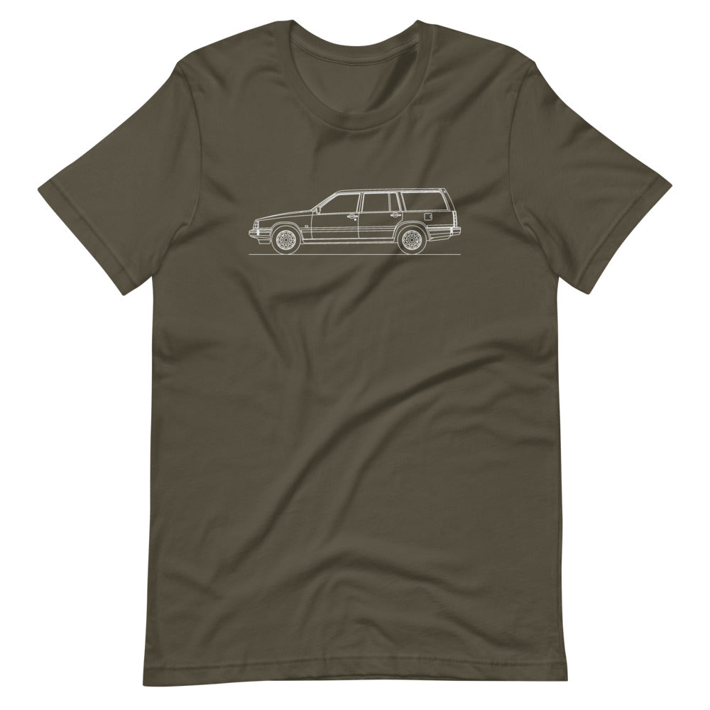 Volvo 940 Wagon Outline T-shirt design displayed