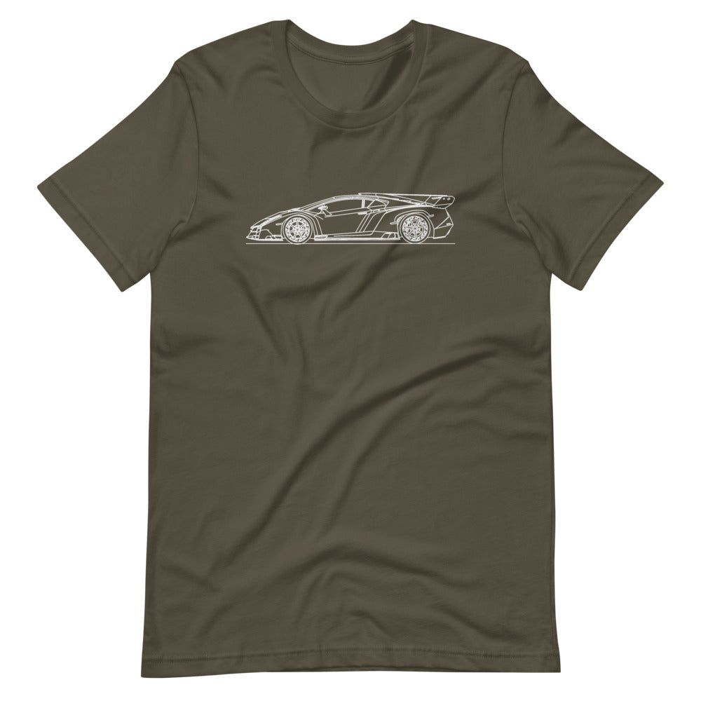 Lamborghini Veneno silhouette T-shirt design displayed
