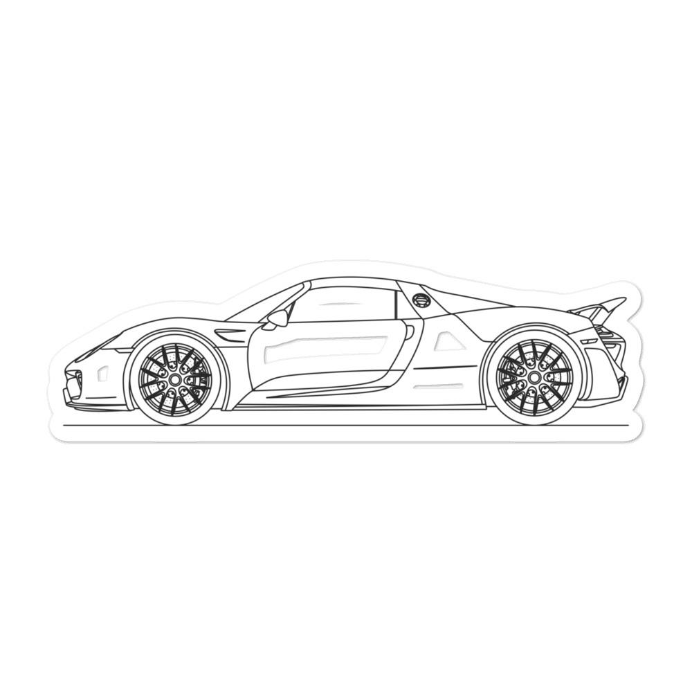 Porsche 918 Spyder Outline sticker on display