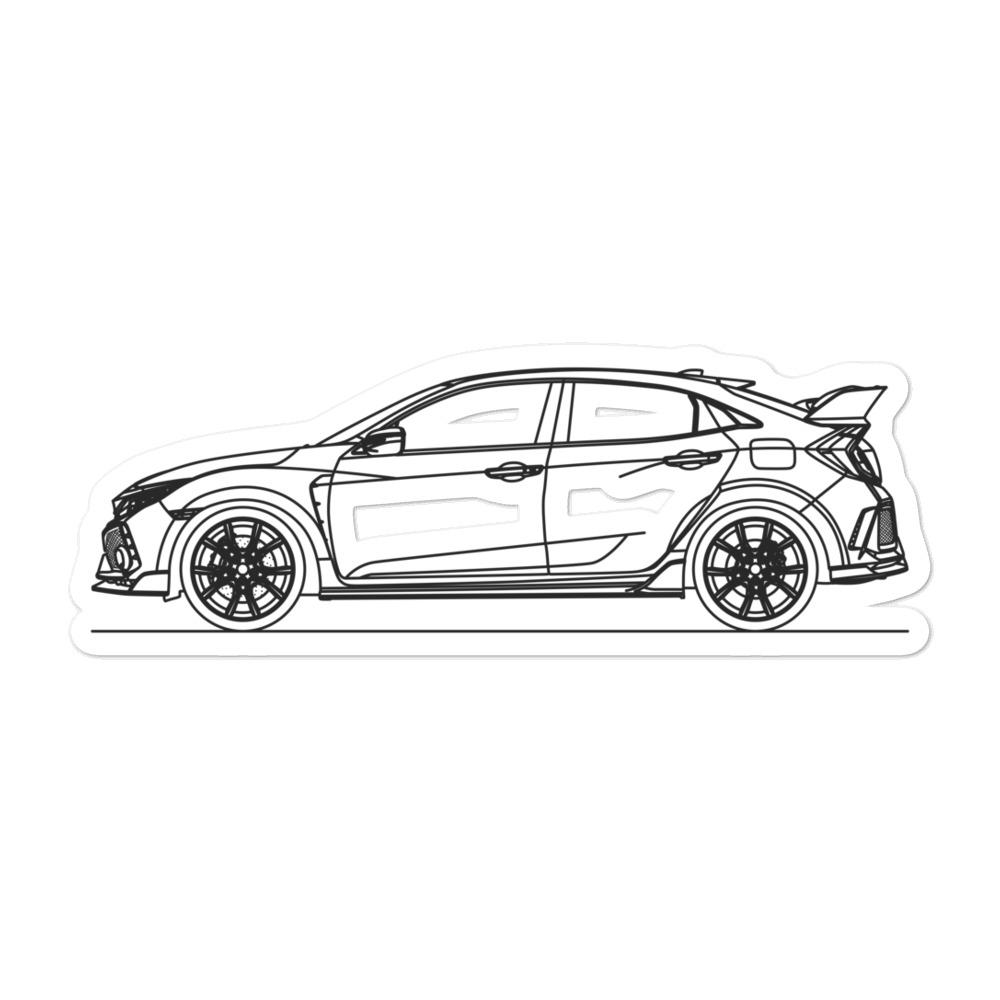 Type R Silohette Honda Civic FK8 Type R Silhouette Vinyl Decal Sticker – Artlines Design