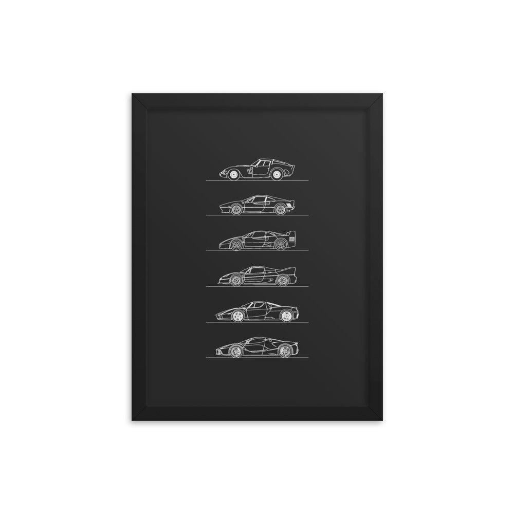 Ferrari Hypercars Evolution Poster