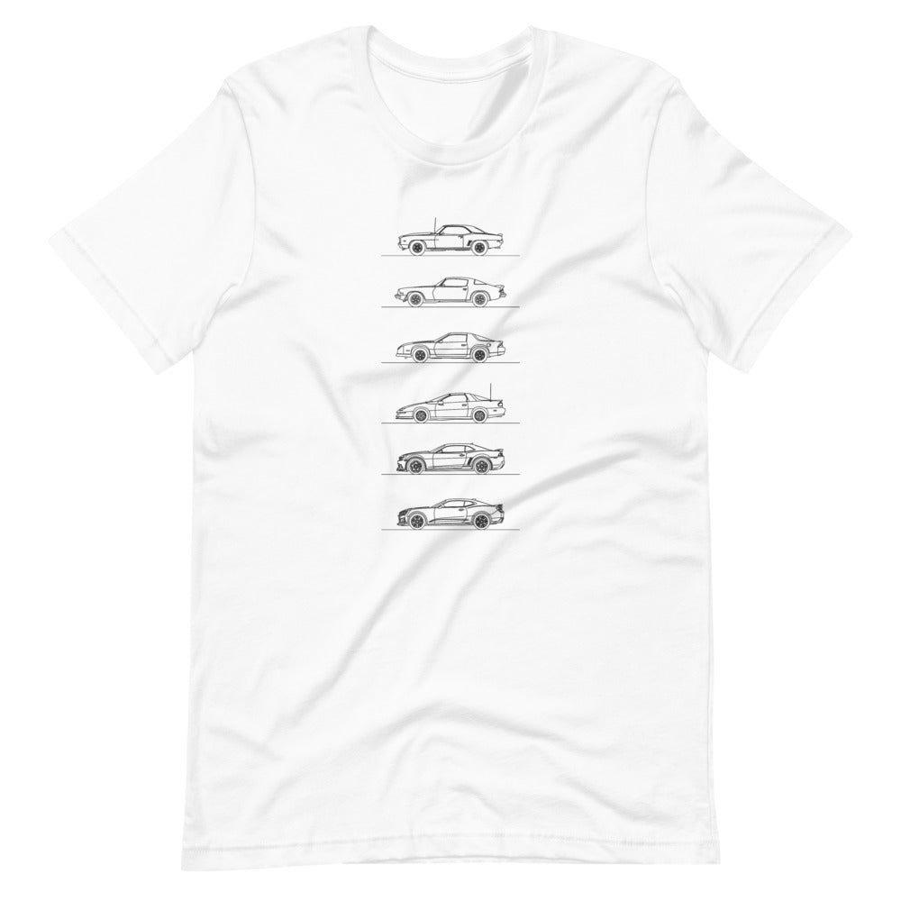 Chevrolet Camaro Evolution T-shirt White - Artlines Design