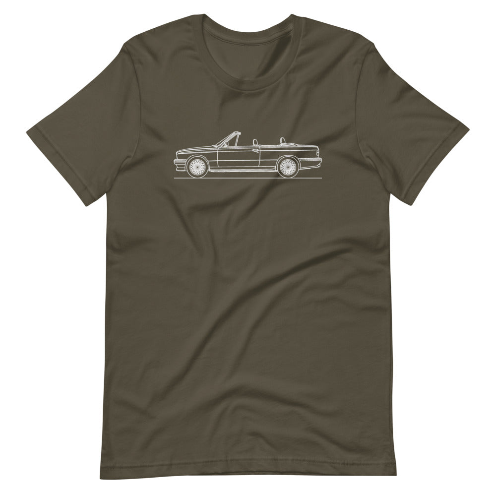 BMW E30 M3 Cabriolet T-shirt Army - Artlines Design
