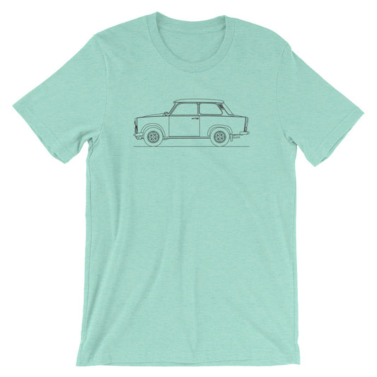 Trabant 601 silhouette T-shirt on a plain background