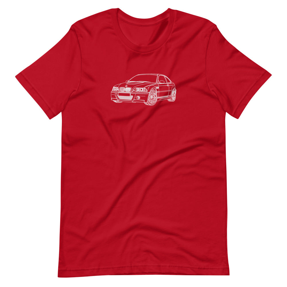 BMW E46 M3 FTQ T-shirt Red - Artlines Design