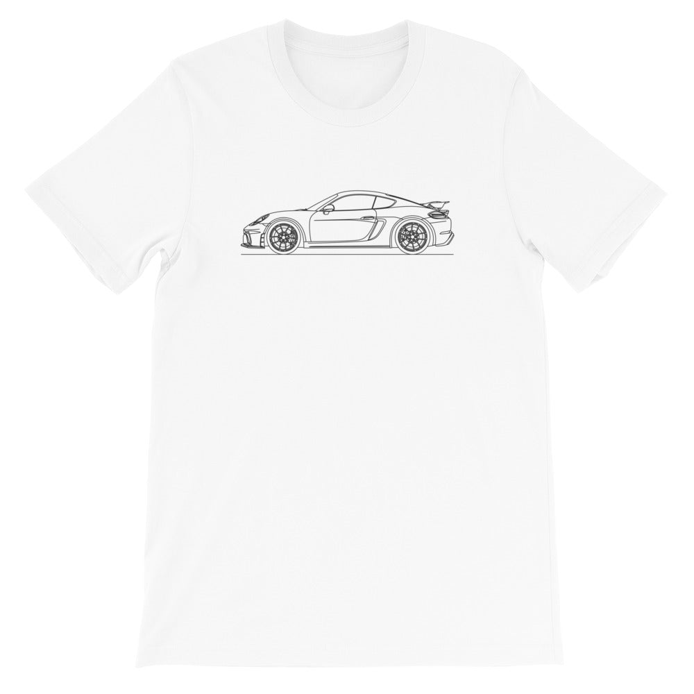 Porsche Cayman GT4 718 T-shirt White - Artlines Design