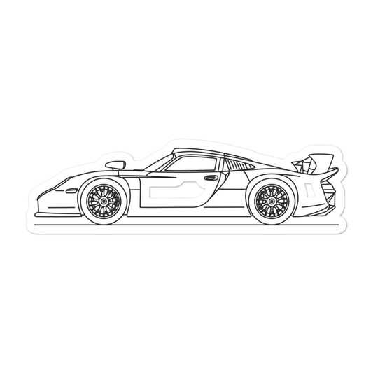 Porsche 911 GT1 Outline sticker on laptop