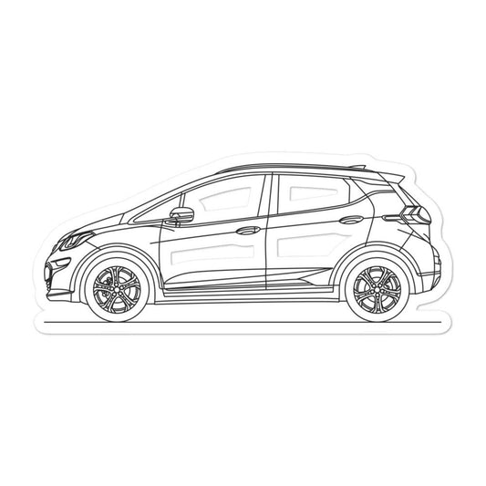 Chevrolet Bolt Silhouette sticker on a laptop