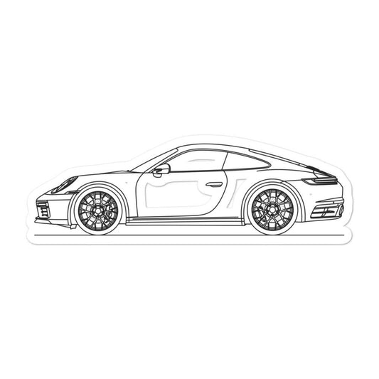 Porsche 911 992 Carrera 4S Outline sticker design