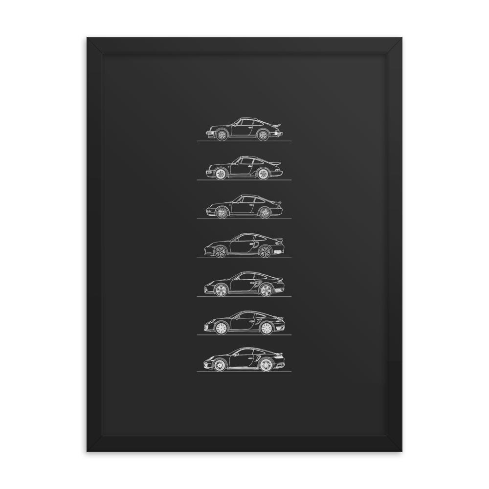 Porsche 911 Turbo Evolution Framed - Artlines Design