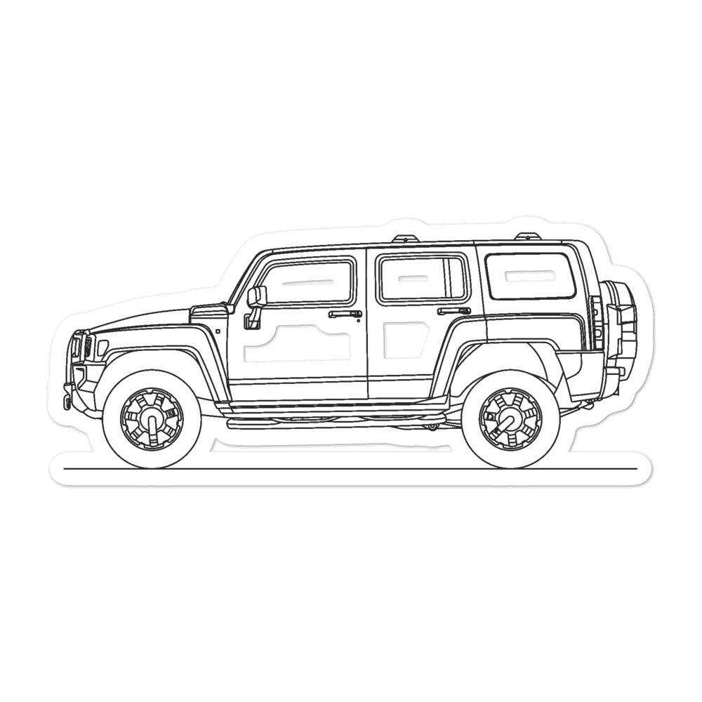 Hummer H3 Silhouette Vinyl Sticker for Car Enthusiasts – Artlines Design