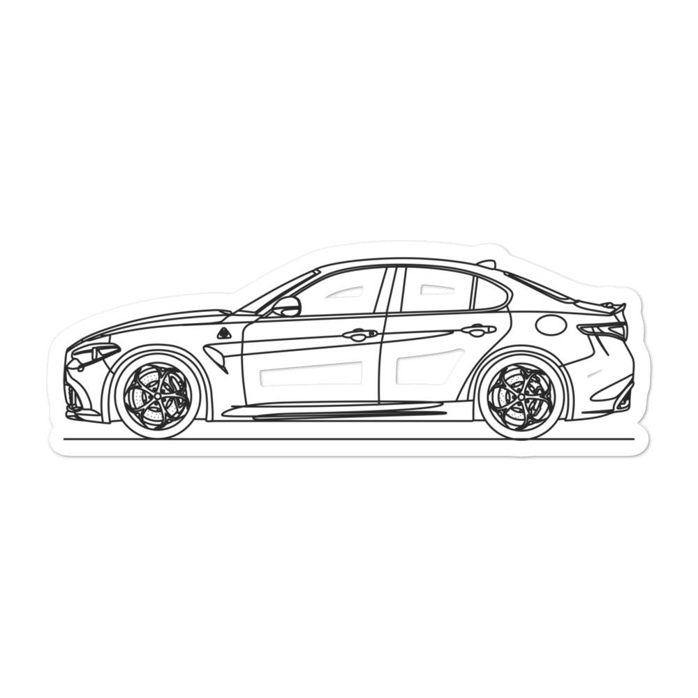 Alfa Romeo Giulia Quadrifoglio Outline Car Sticker Artlines Design alfa-romeo-giulia-quadrifoglio-outline-car-sticker-artlines-design