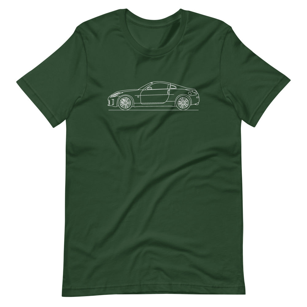 Nissan 350Z t-shirt displayed on a flat surface