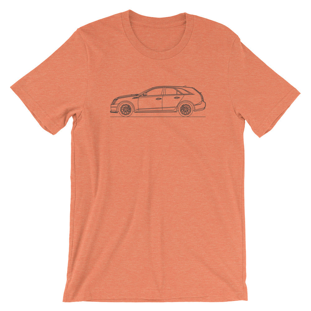 Cadillac CTS-V II Wagon T-shirt Heather Orange - Artlines Design