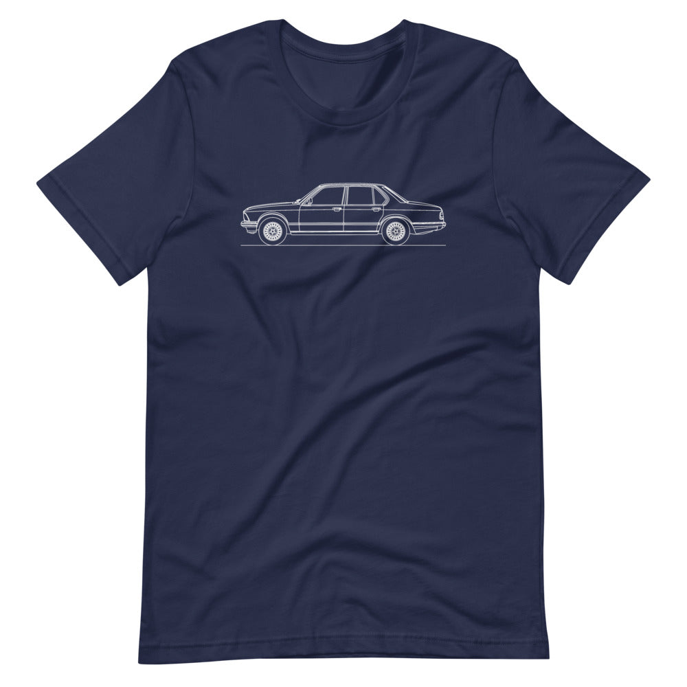 BMW E23 745i T-shirt Navy - Artlines Design