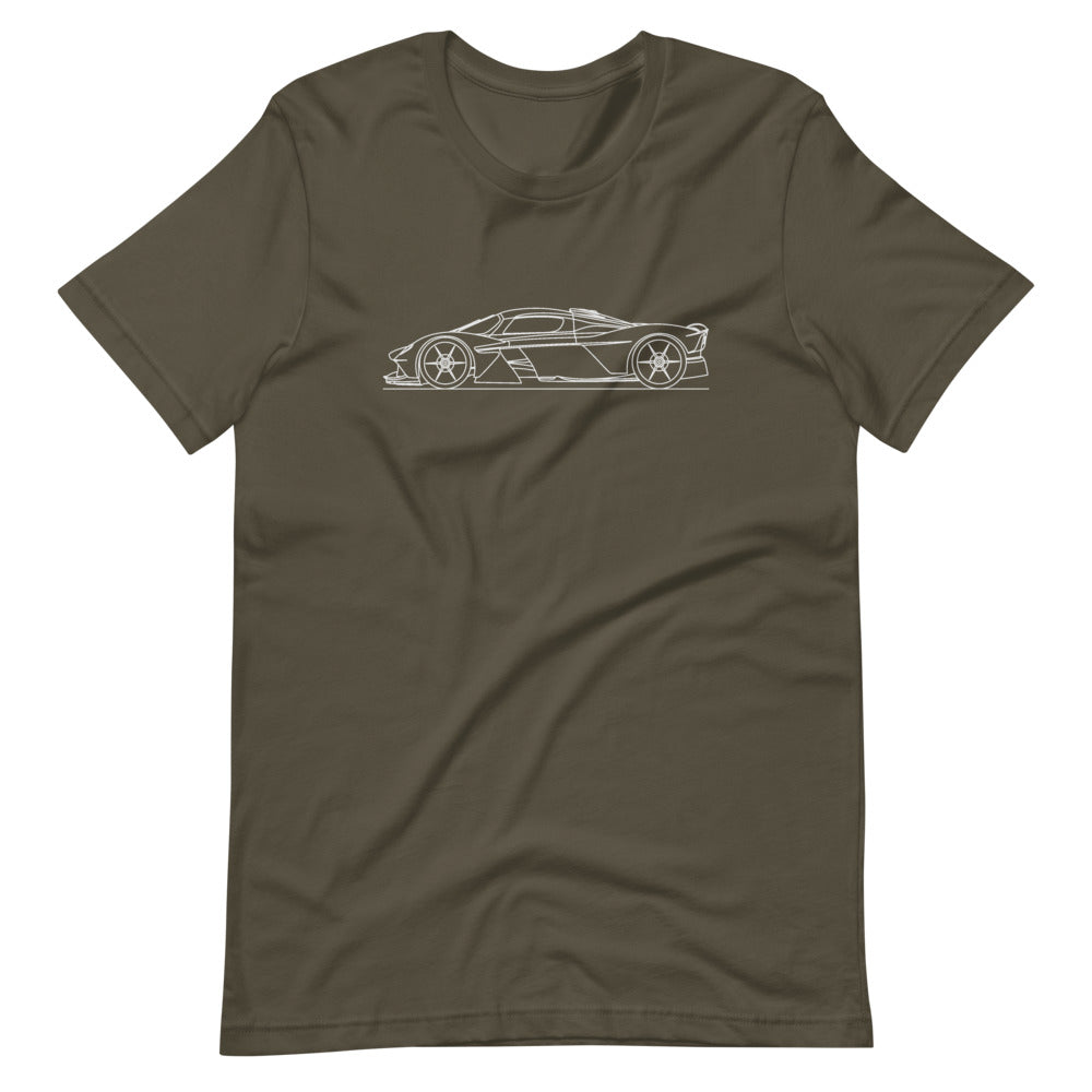 Aston Martin Valkyrie t-shirt on display