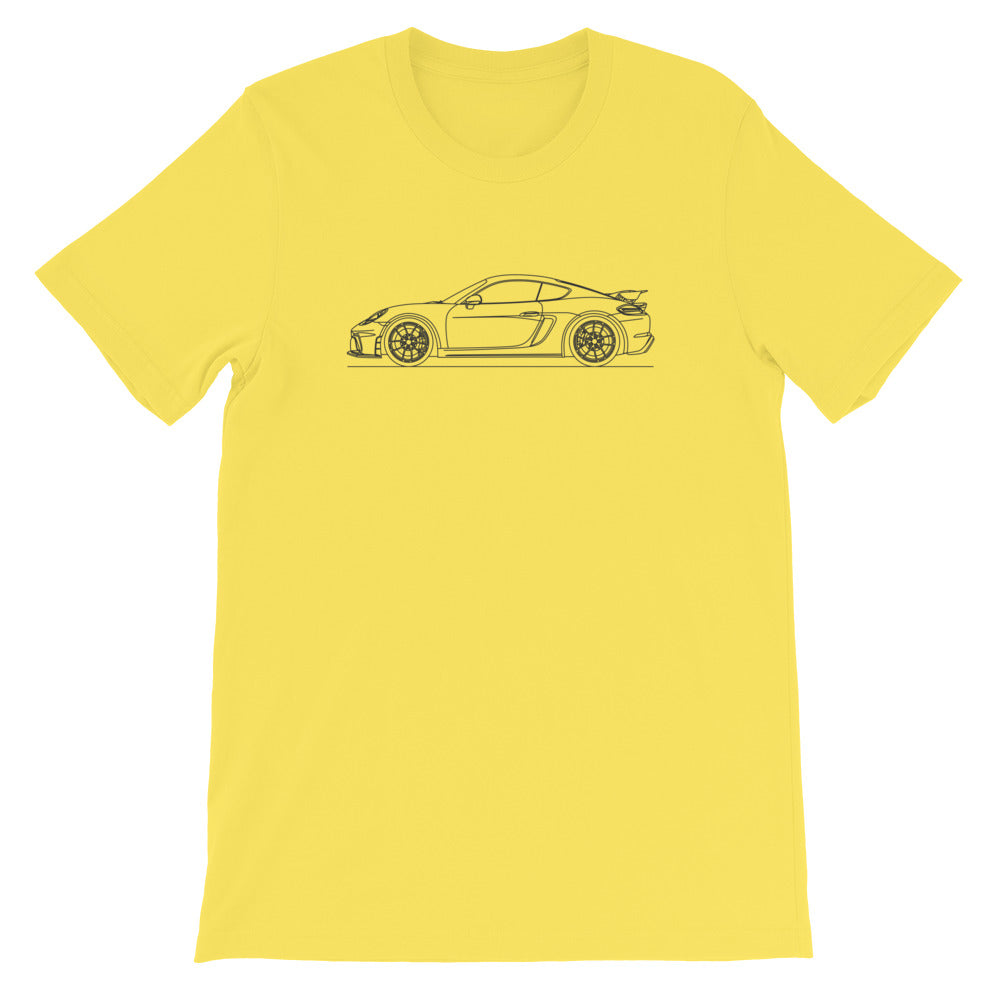 Porsche Cayman GT4 718 T-shirt Yellow - Artlines Design