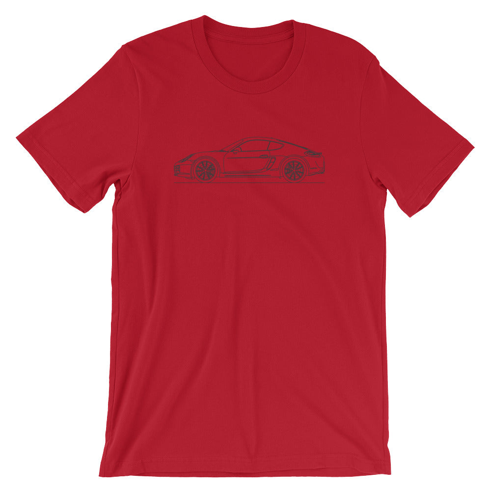 Porsche Cayman S 981 T-shirt Red - Artlines Design