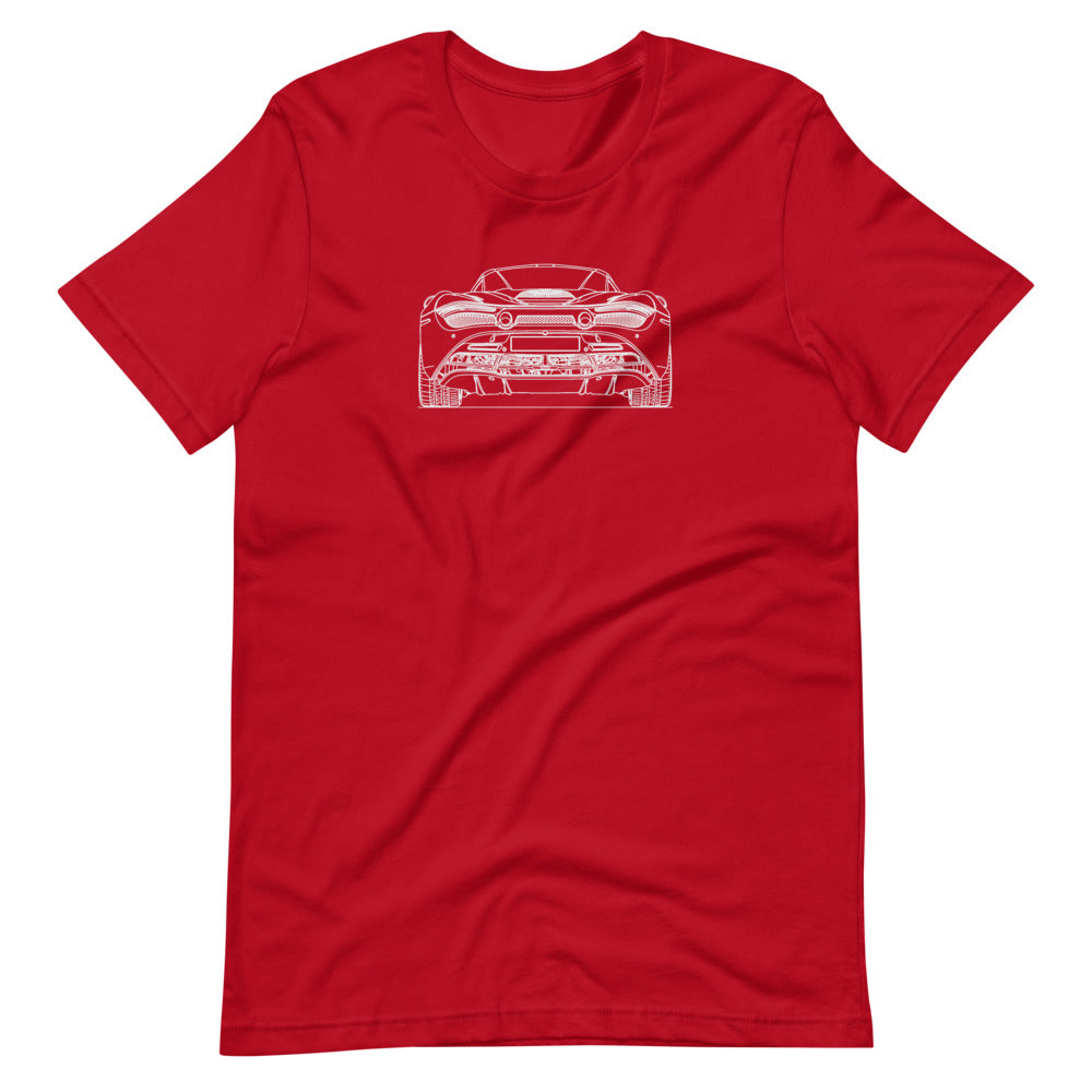 McLaren 720S rear t-shirt design displayed.