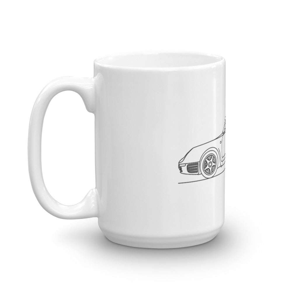 Porsche 959 mug with sleek design.