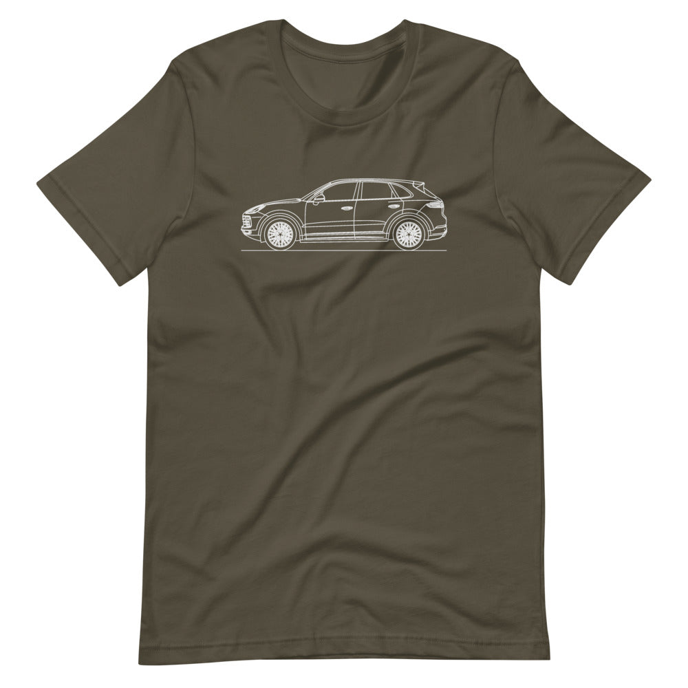 Porsche Cayenne S E3 T-shirt Army - Artlins Design