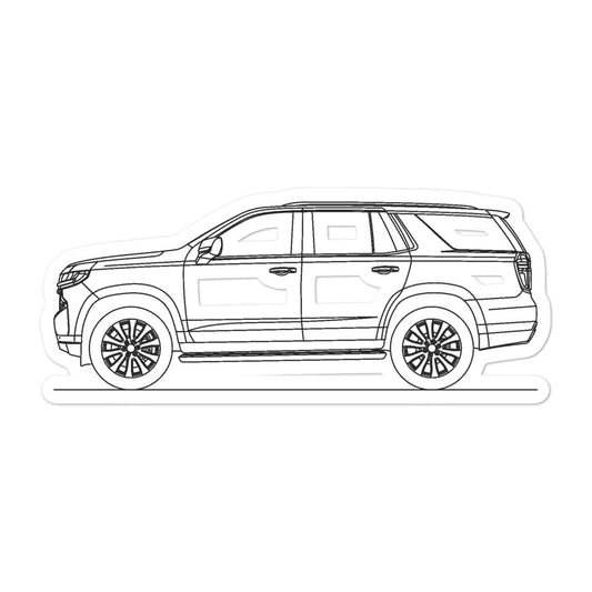 Chevrolet Tahoe Outline sticker on a smooth surface