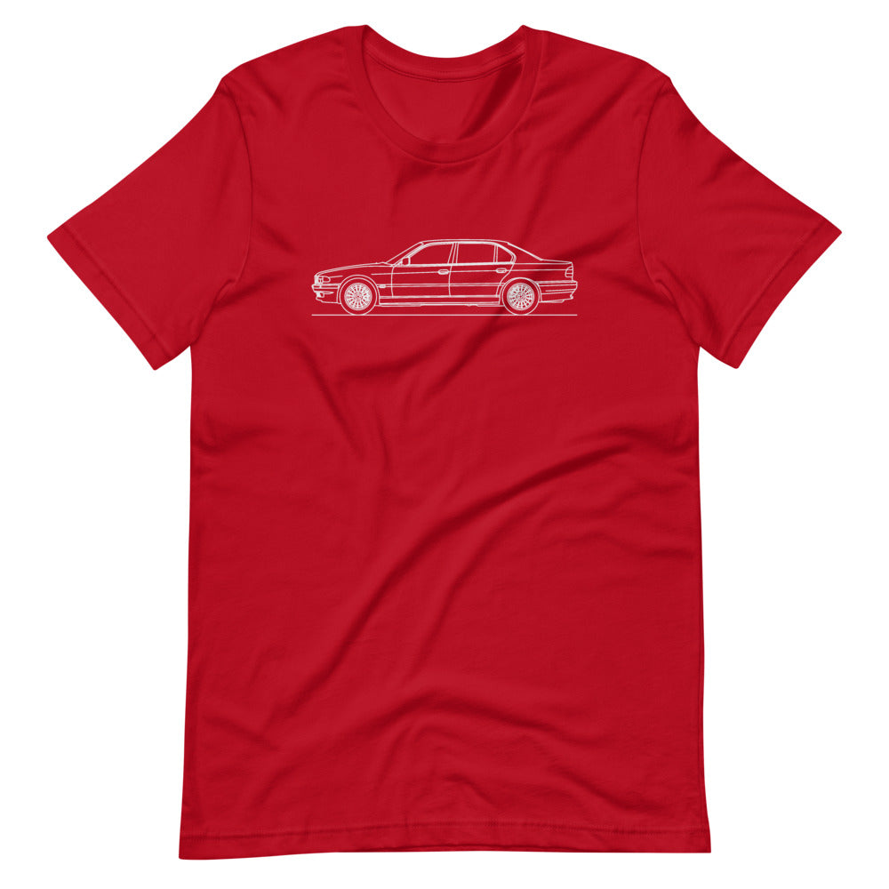 BMW E38 750i T-shirt Red - Artlines Design