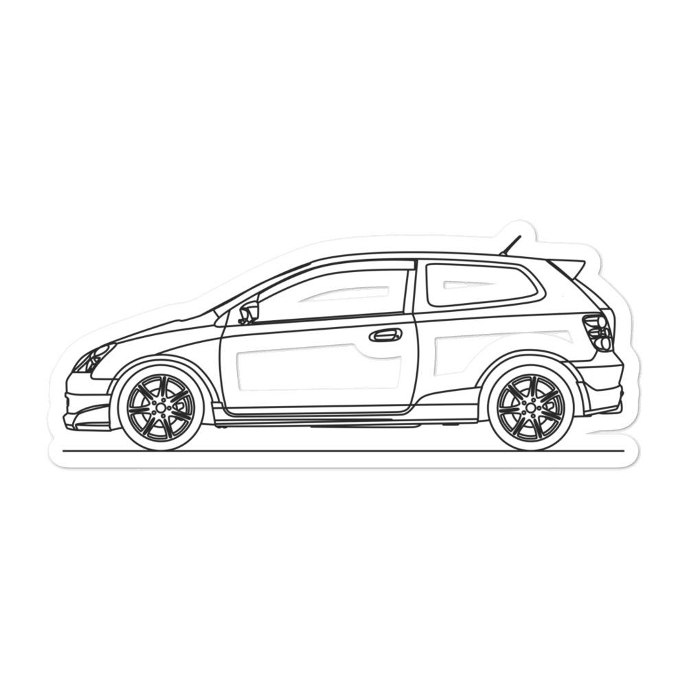 Type R Ep3 Sticker Honda Civic EP3 Type R Outline Vinyl Sticker – Artlines Design