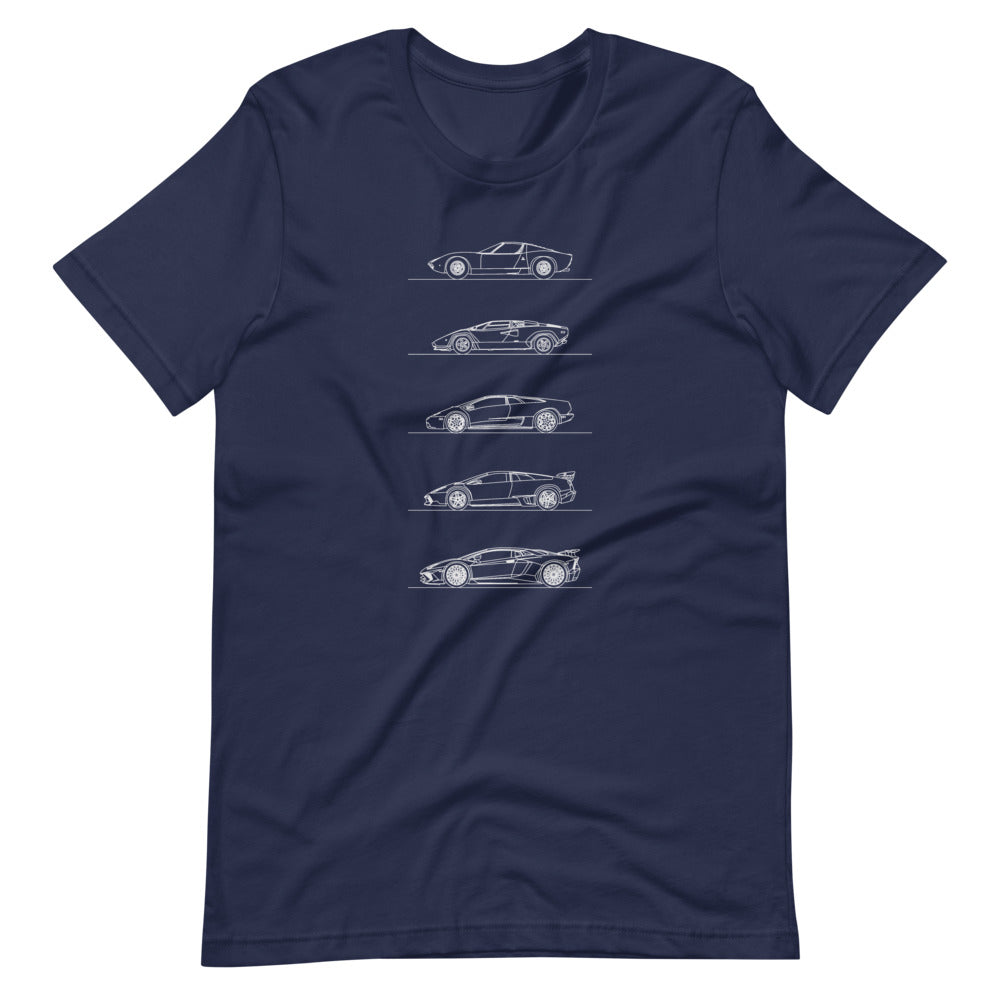 Lamborghini V12 Evolution silhouette t-shirt design