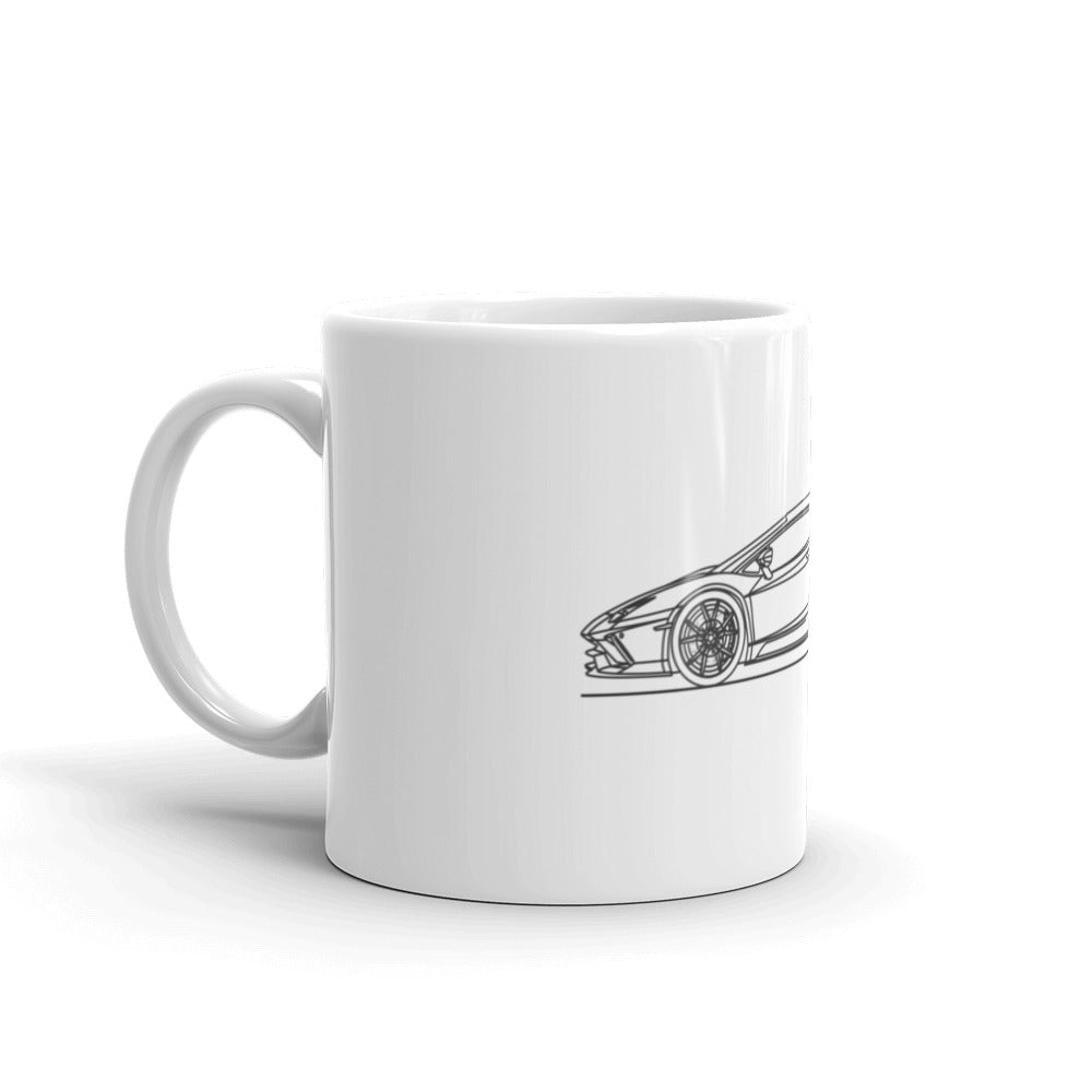 Lamborghini Aventador S mug on display.