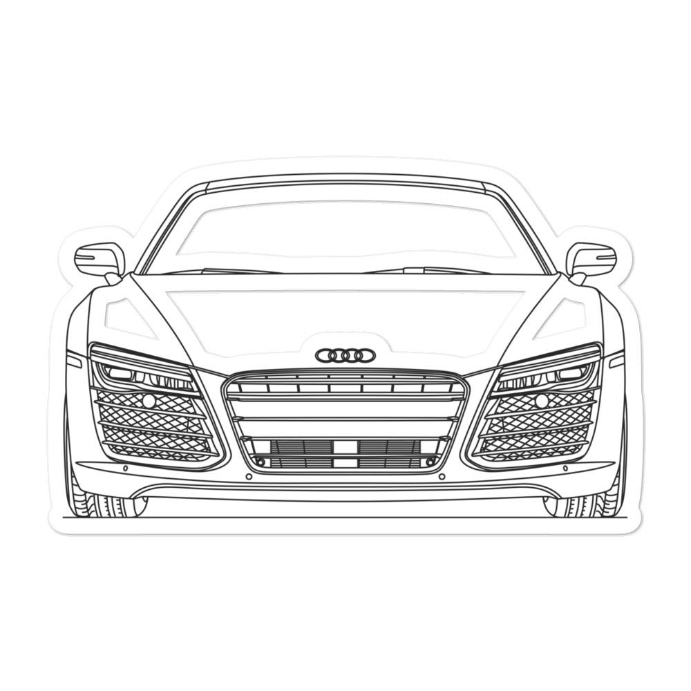 Audi R8 Front Silhouette Sticker on display