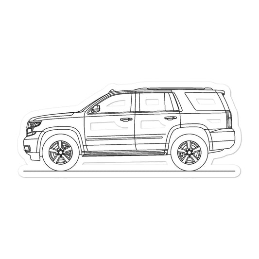 Chevrolet Tahoe Outline sticker on a laptop