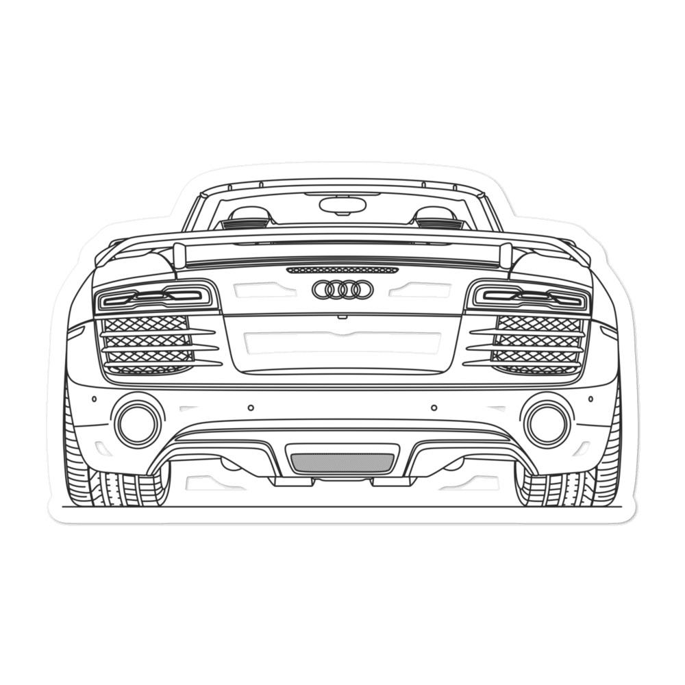 Audi R8 Rear Outline sticker on a wall