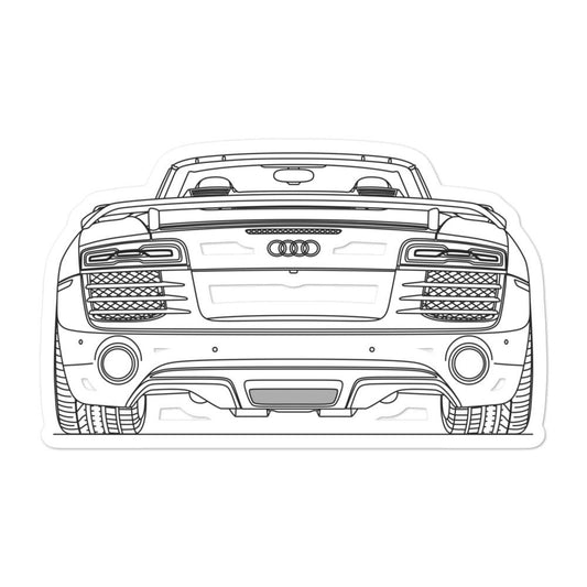 Audi R8 Rear Outline sticker on a wall