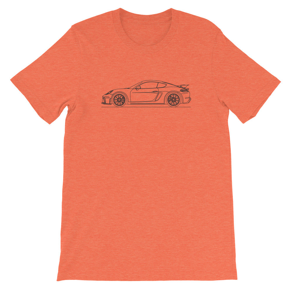 Porsche Cayman GT4 718 T-shirt Heather Orange - Artlines Design