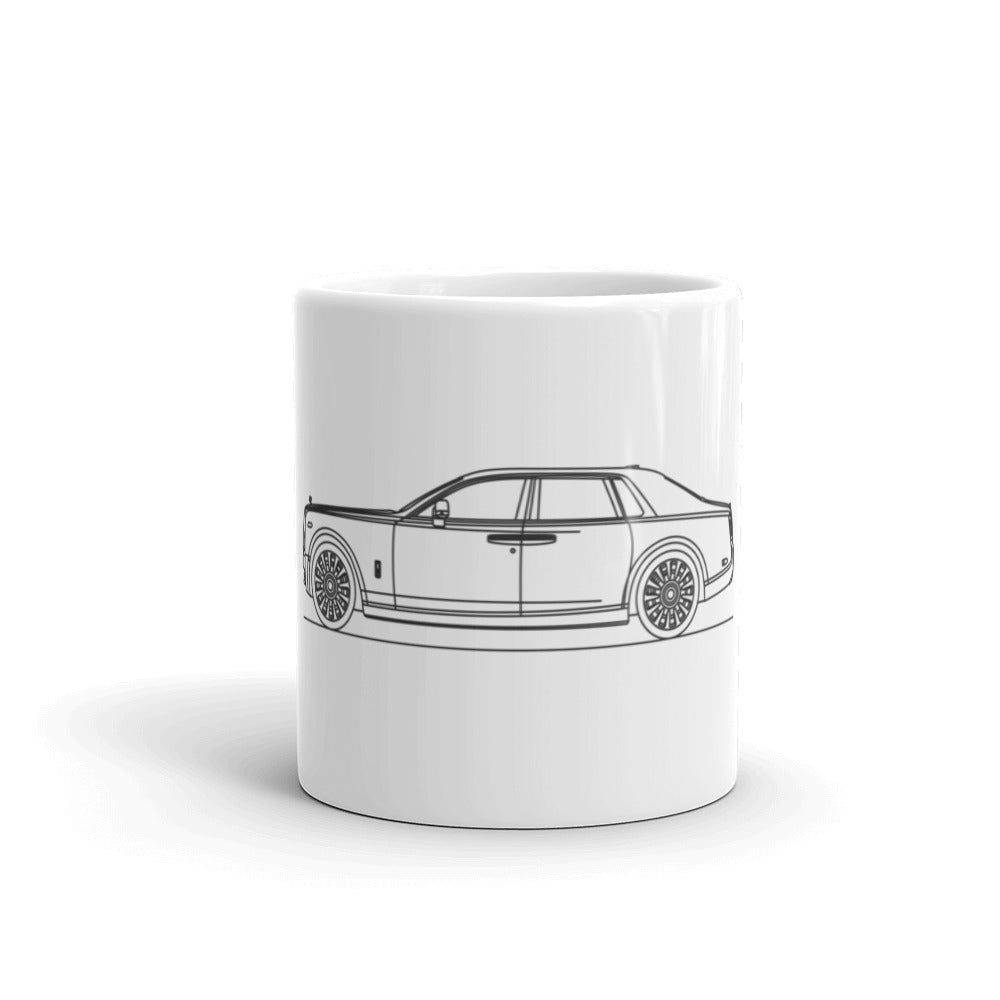 Mug featuring Rolls-Royce Phantom VIII silhouette