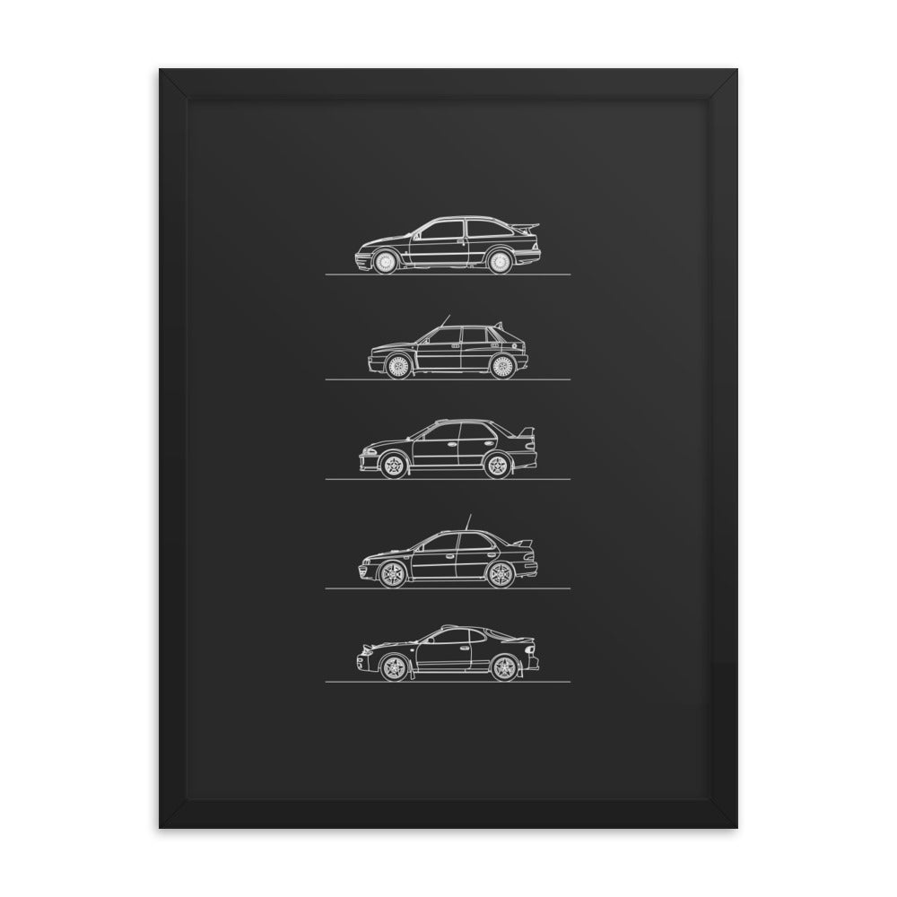 Rally Legends Silhouette Group A Motorsport Art Poster – Artlines Design