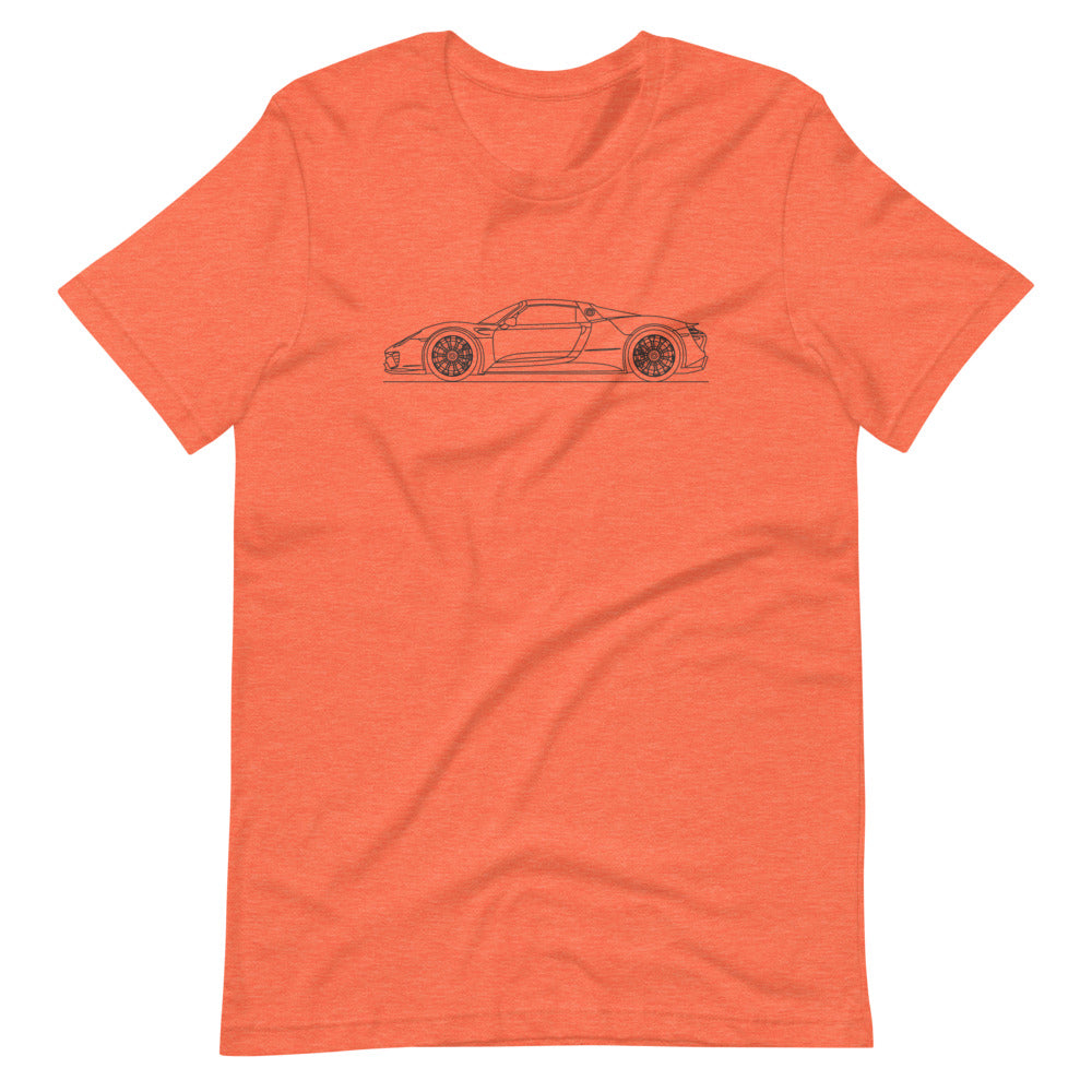Porsche 918 Spyder T-shirt Heather Orange - Artlines Design