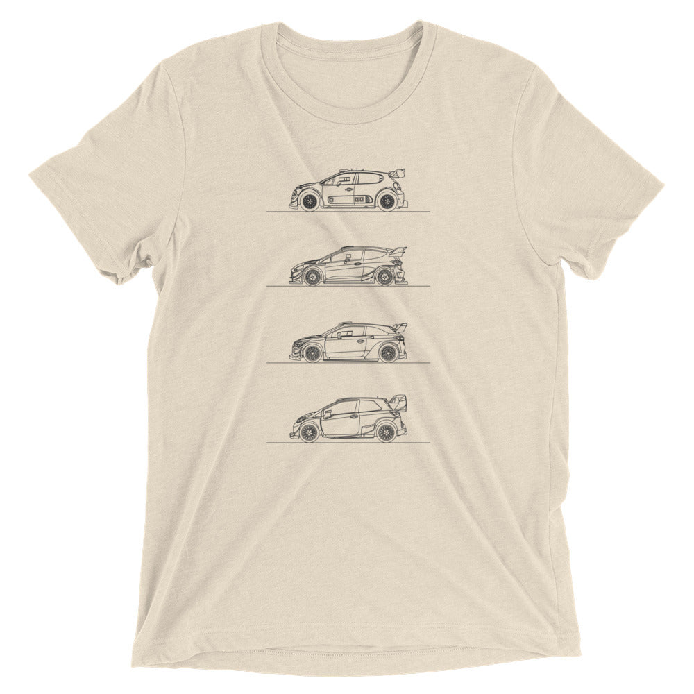 Minimal line art t-shirt displayed flat