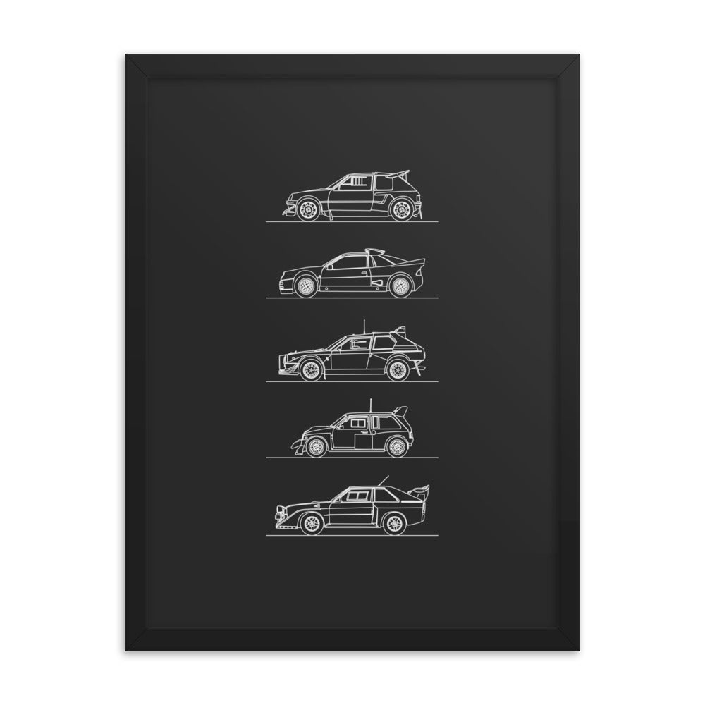 Group B Rally Legends Outline poster on wall