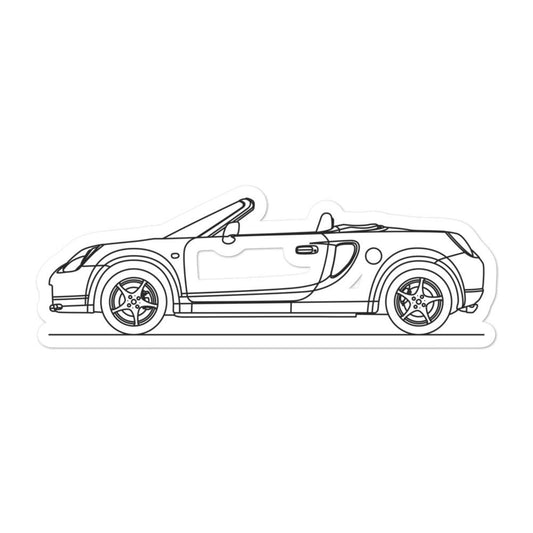 Toyota MR2 W30 Silhouette sticker on vehicle