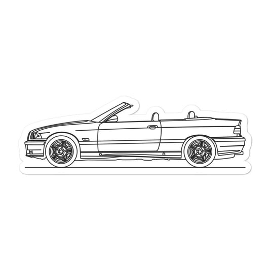 BMW E36 M3 Cabriolet Outline sticker on display