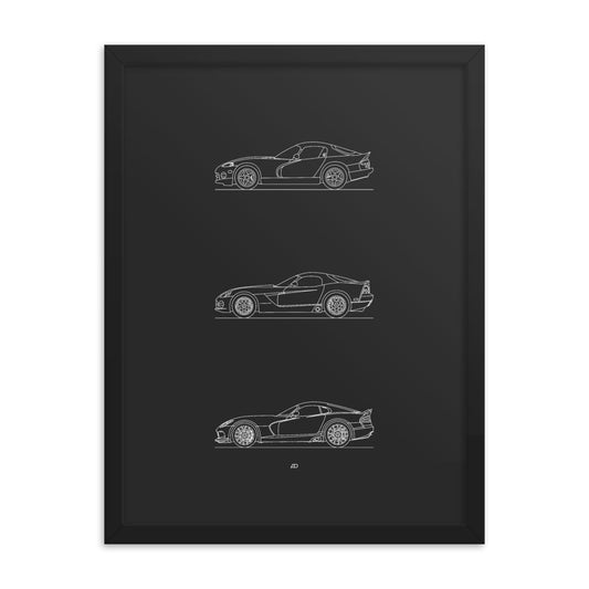 Dodge Viper Evolution Outline art on display