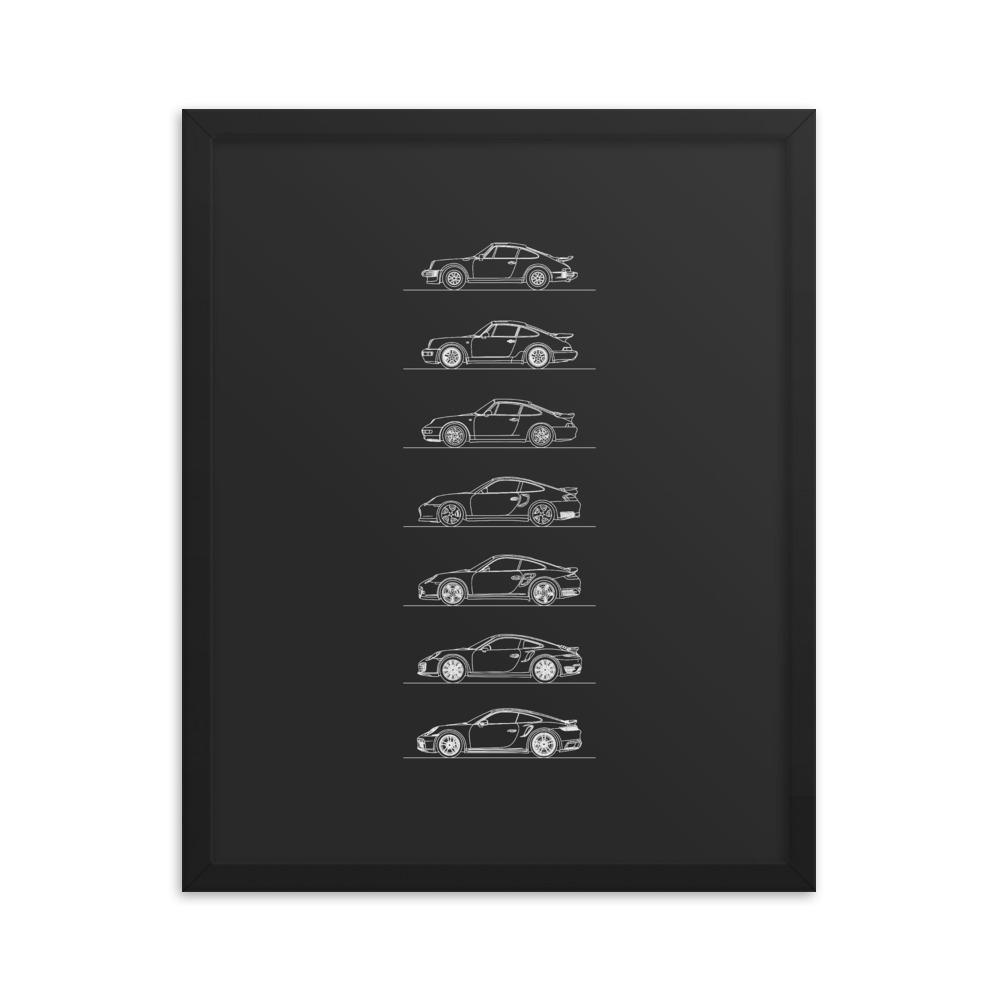 Porsche 911 Turbo Evolution Framed - Artlines Design