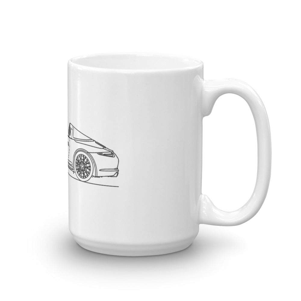 Porsche 911 GTS Targa mug on display